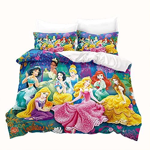 LKFFHAVD Disney Rapunzel - Juego de ropa de cama de princesas, funda...